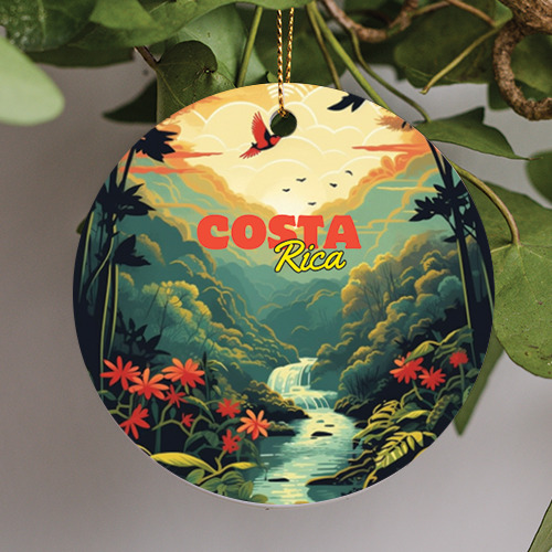Costa Rica Rainforest, Travel Ornament, Christmas Gift Ornament, Tree Ornament