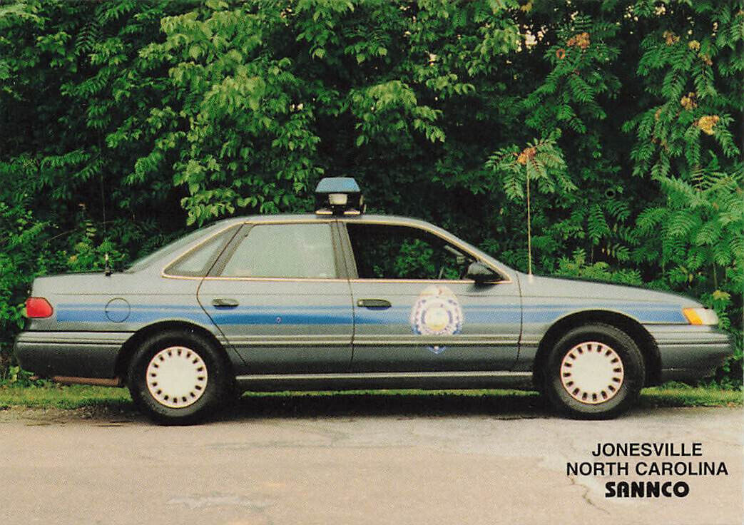 POLICE DEPARTMENT PATROL CAR SANNCO CARD 1995 JONESVILLE NC NORTH CAROLINA