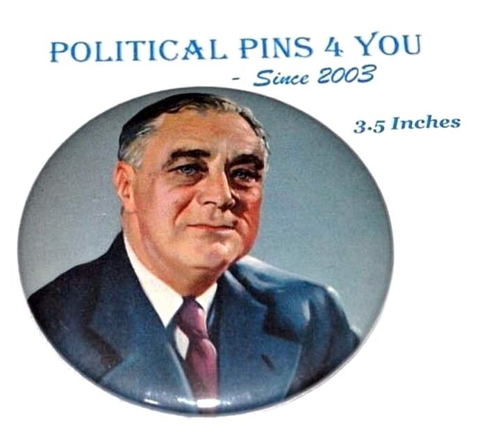 1936 Franklin D. Roosevelt FDR campaign pin pinback button political president