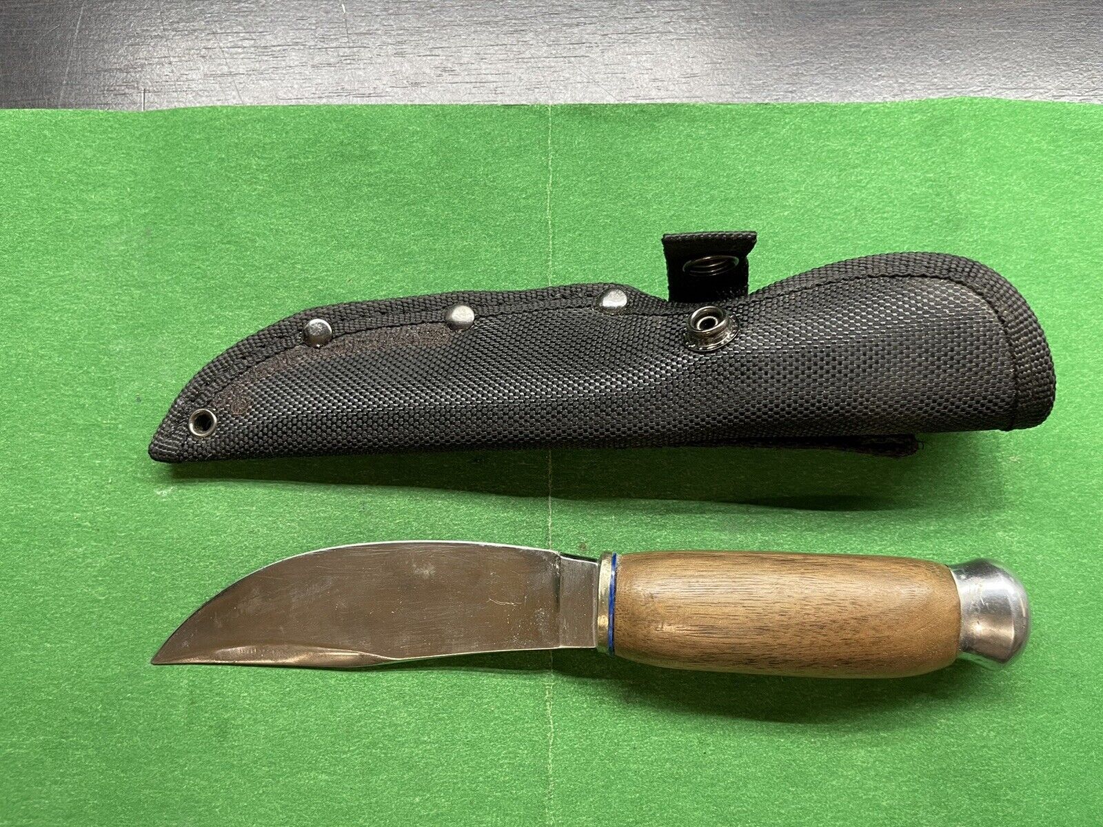 Vintage German Solingen Cutlery B. Svoboda Wood Handle Hunting Knife w/ Sheath