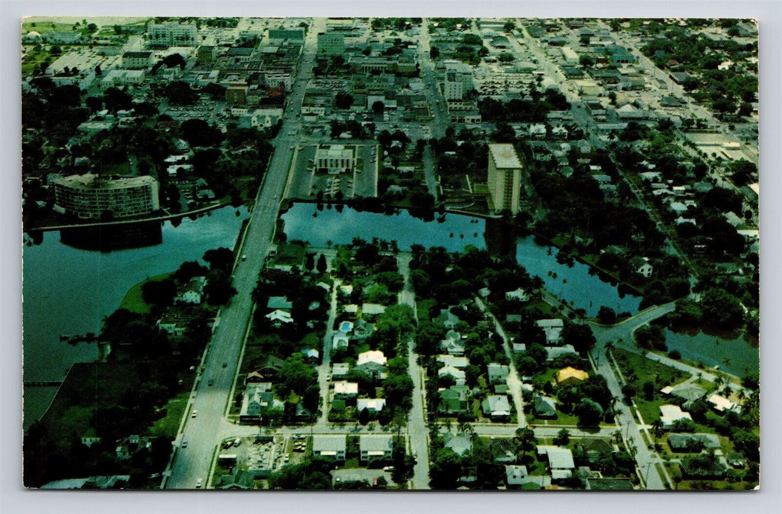 Aerial View of Bradenton Florida Vintage FL Postcard