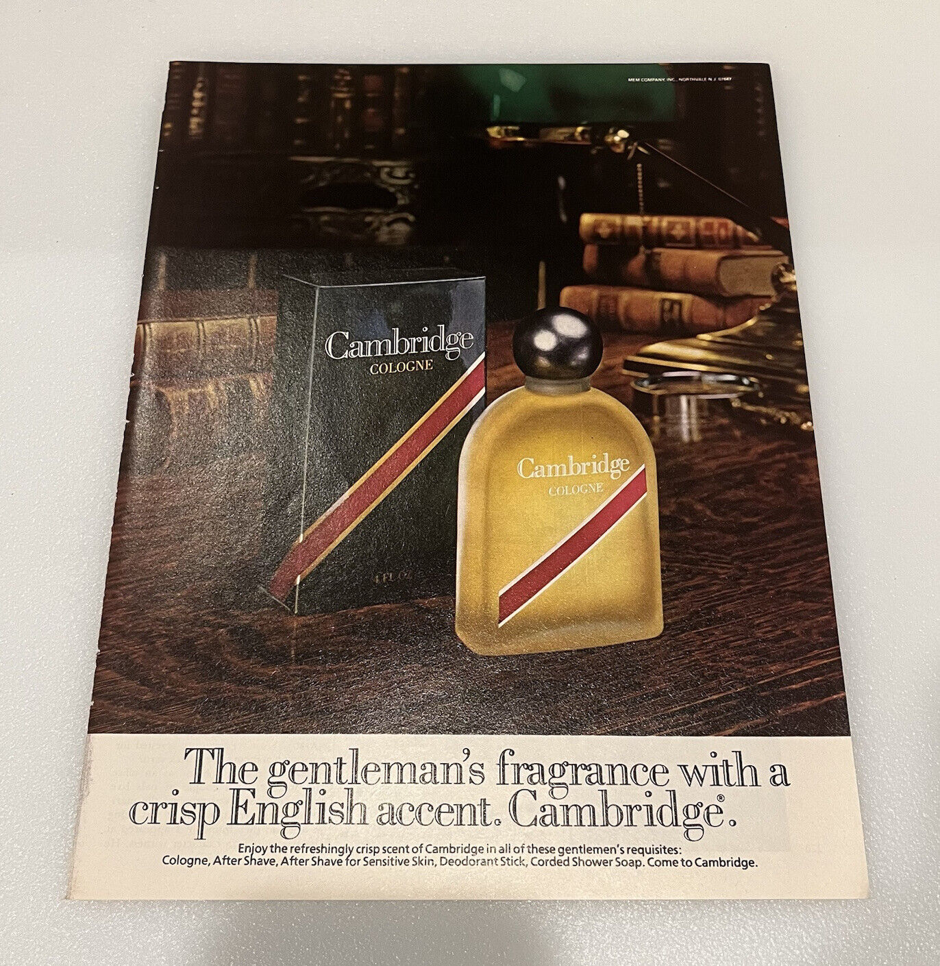 1981 Cambridge Men’s Cologne Print Ad Original Vintage Gentlemen’s Fragrance