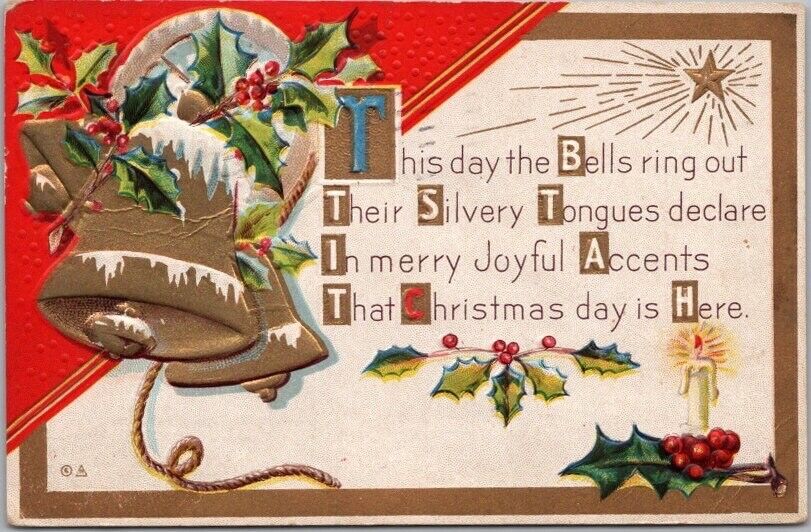 Vintage CHRISTMAS Embossed Postcard 