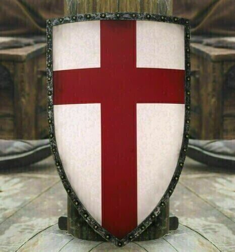 X-MAS GIFT Wood & Metal MEDIEVAL Knightfall Authentic Templar Shield Last item