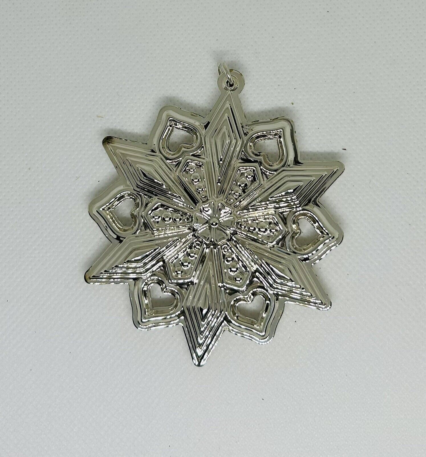Vintage 2015 Gorham Sterling Silver Christmas Snowflake Tree Ornament Pouch& Box