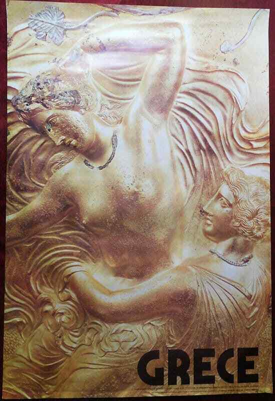 Original Poster Greece ?????? Grece Derveni Crater Bronze Man Woman Detail 1981