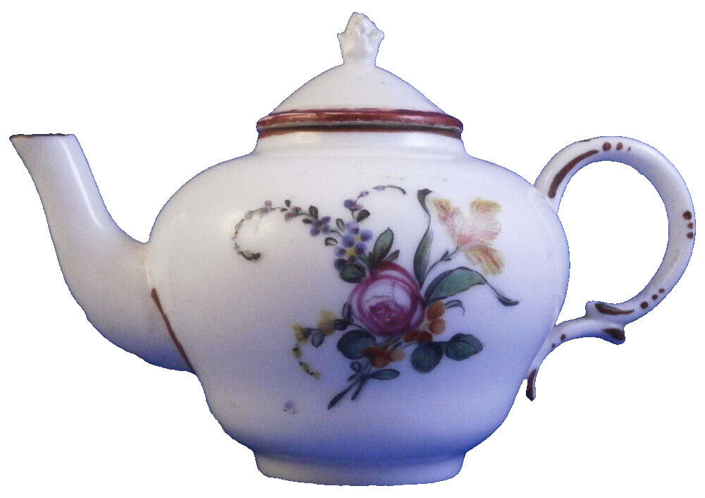 Antique 18thC Miniature Locre La Courtille Teapot Porcelain Porzellan Kanne