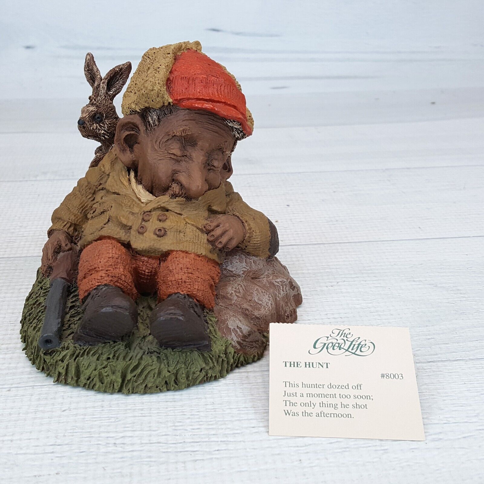 Vintage The Good Life Lee Sievers Hunter Man Napping w Rabbit & Shotgun Figurine