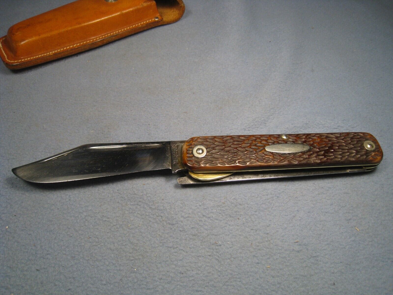 Rare VTG. 1950’s WESTERN USA Boulder CO. Ranger Large Folding Knife/Saw + Sheath