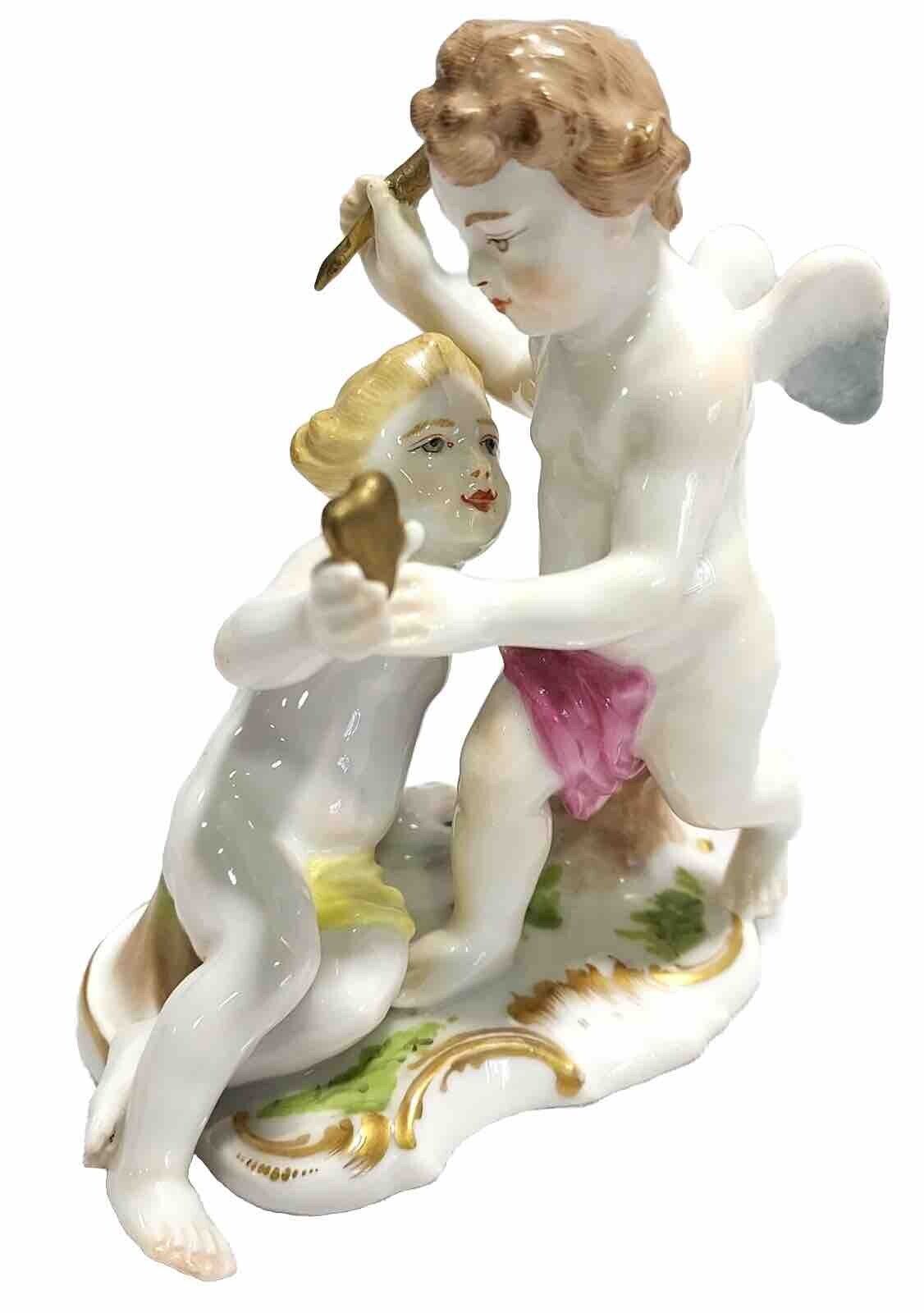 Antique 18th Century Furstenberg Porcelain Figurine Pair Of Cherubs ~ Germany