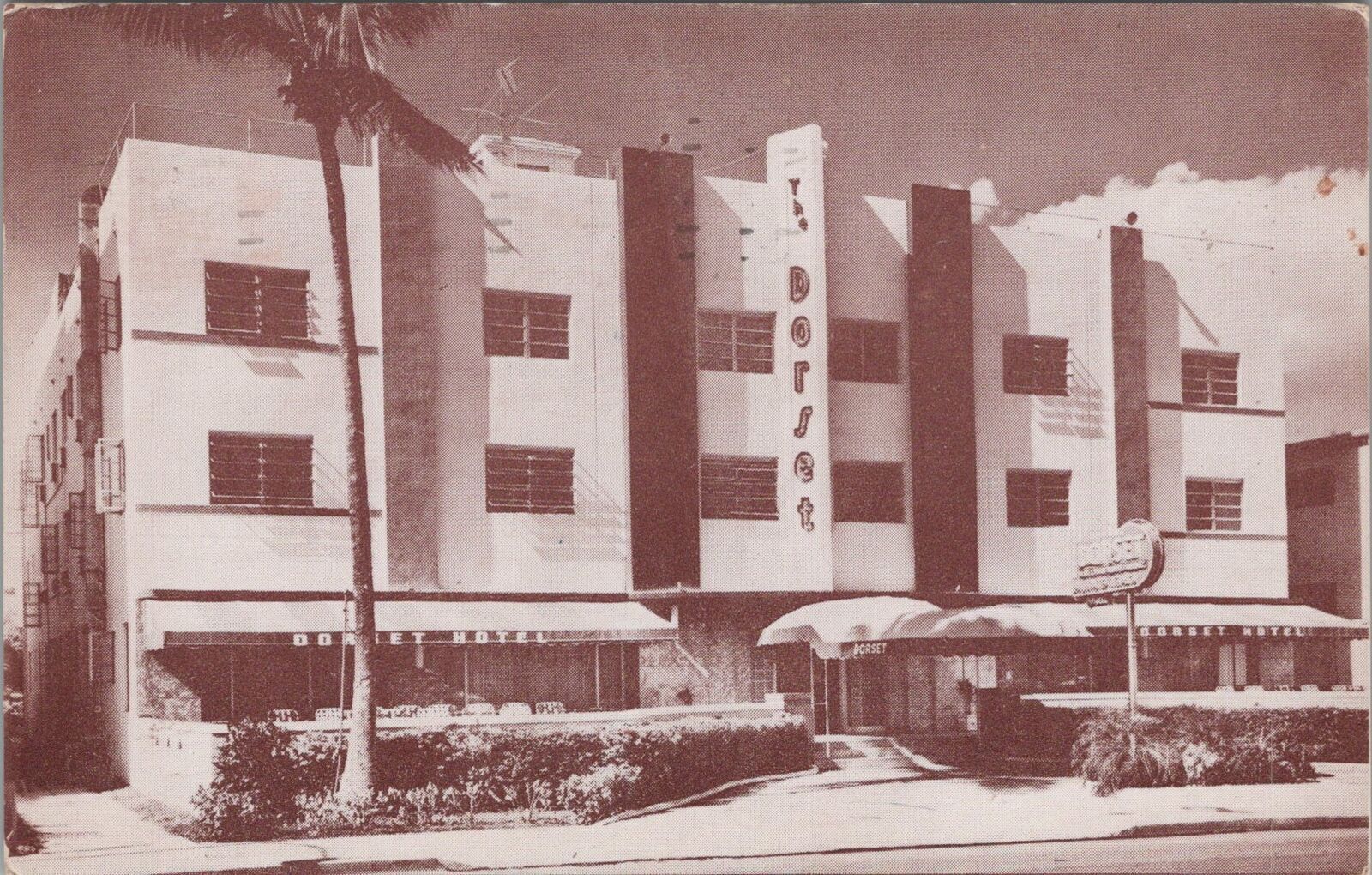 Postcard Dorset Hotel Miami Beach FL 1957