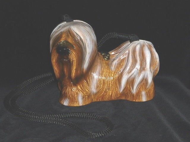 Vintage Timmy Woods Lhasa Apso Handcrafted Wood Handbag, A+ Condition, 1 Owner