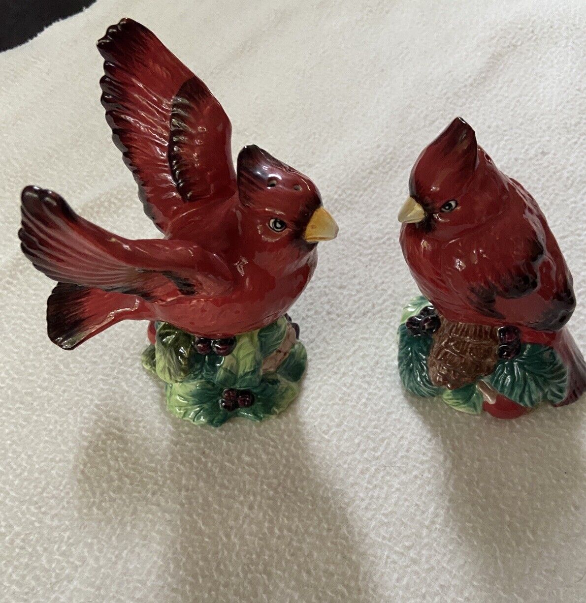Vintage Red Cardinals Salt and Pepper Shakers
