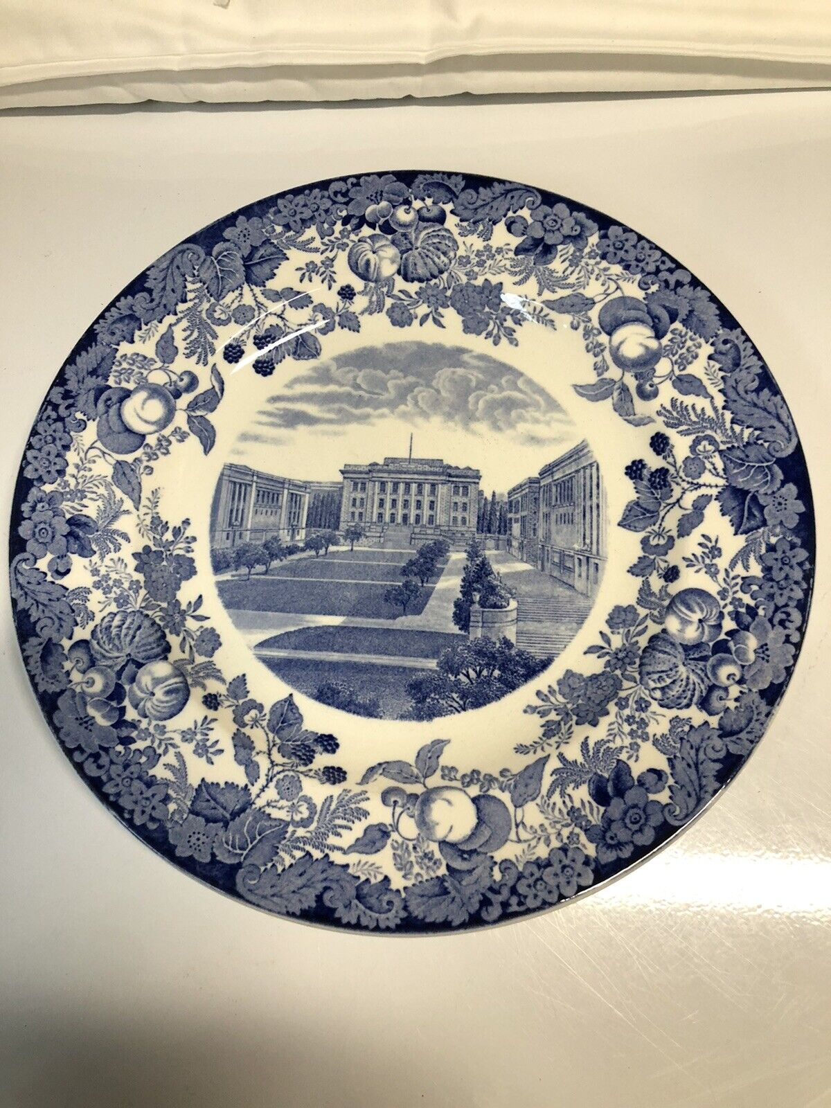 Wedgwood Harvard University 1927 Blue Collector Plate - University Hall