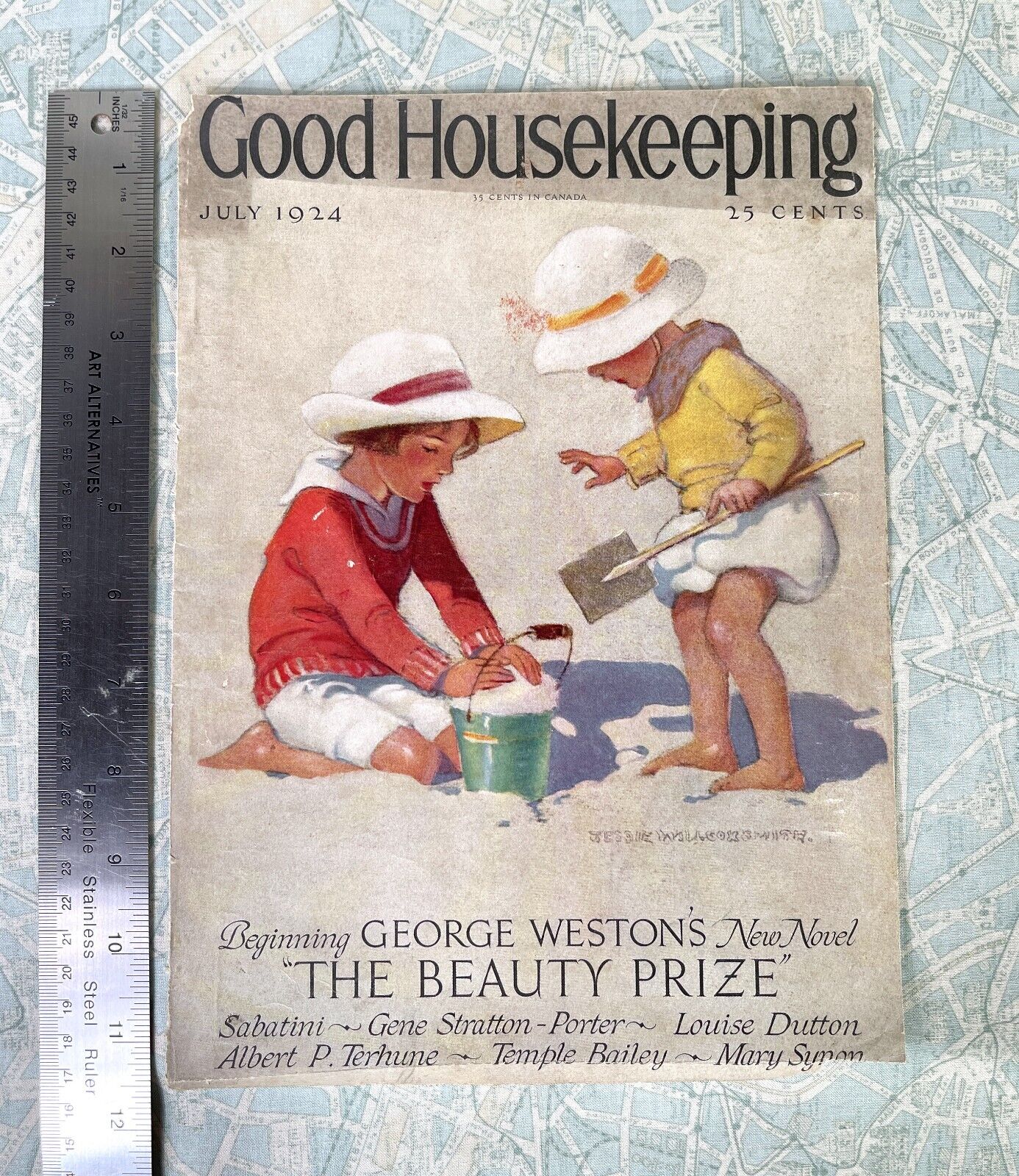Jessie Willcox Smith Magazine COVER Good Housekeeping 1924 Kids at the Beach