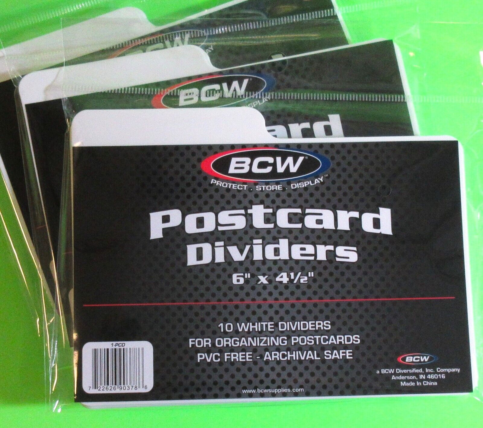 30 POSTCARD DIVIDER , 1-PCD, PVC FREE, ARCHIVAL SAFE, 6