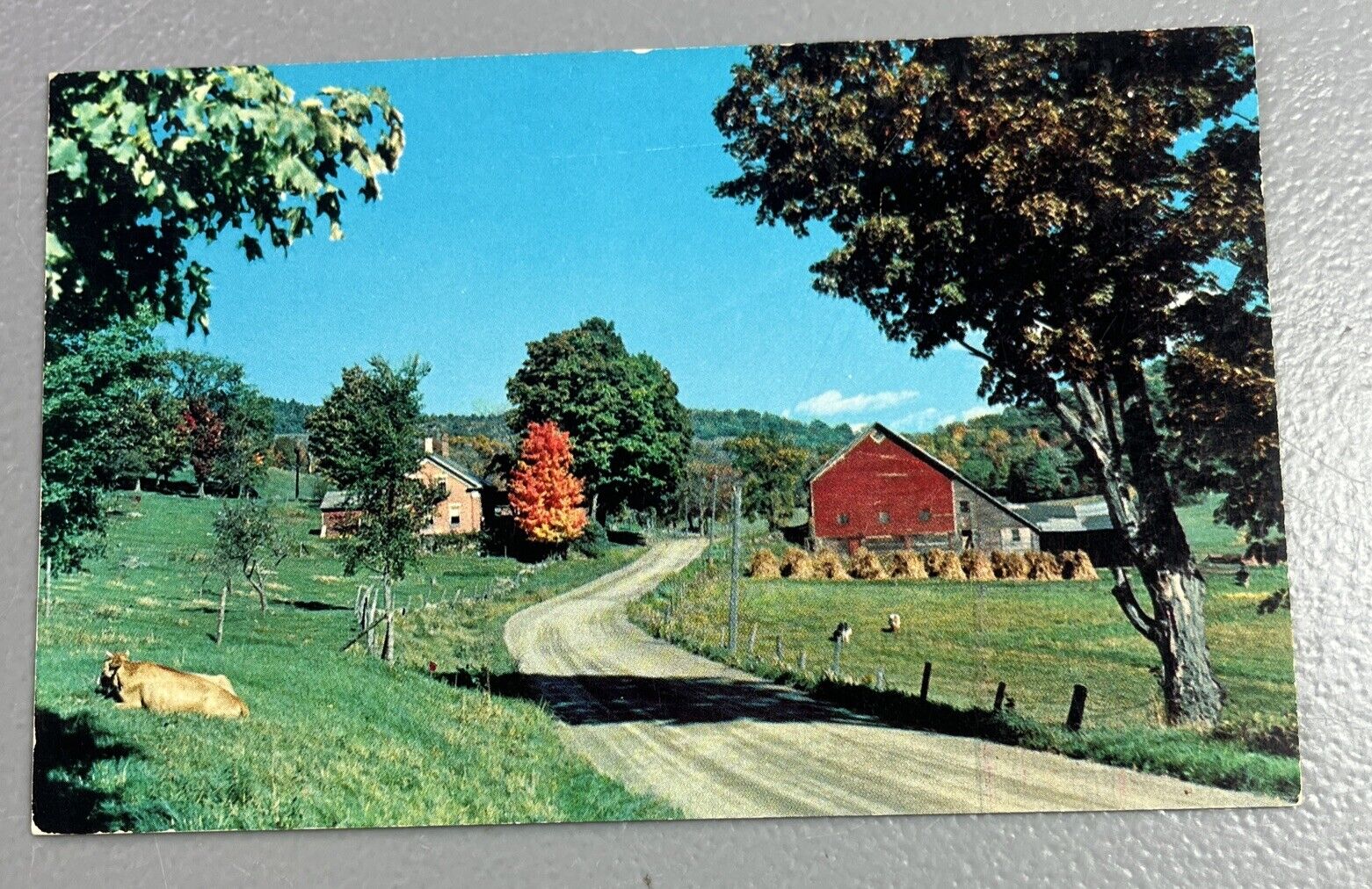 postcard vintage greetings from west virgina mountains farm house hills