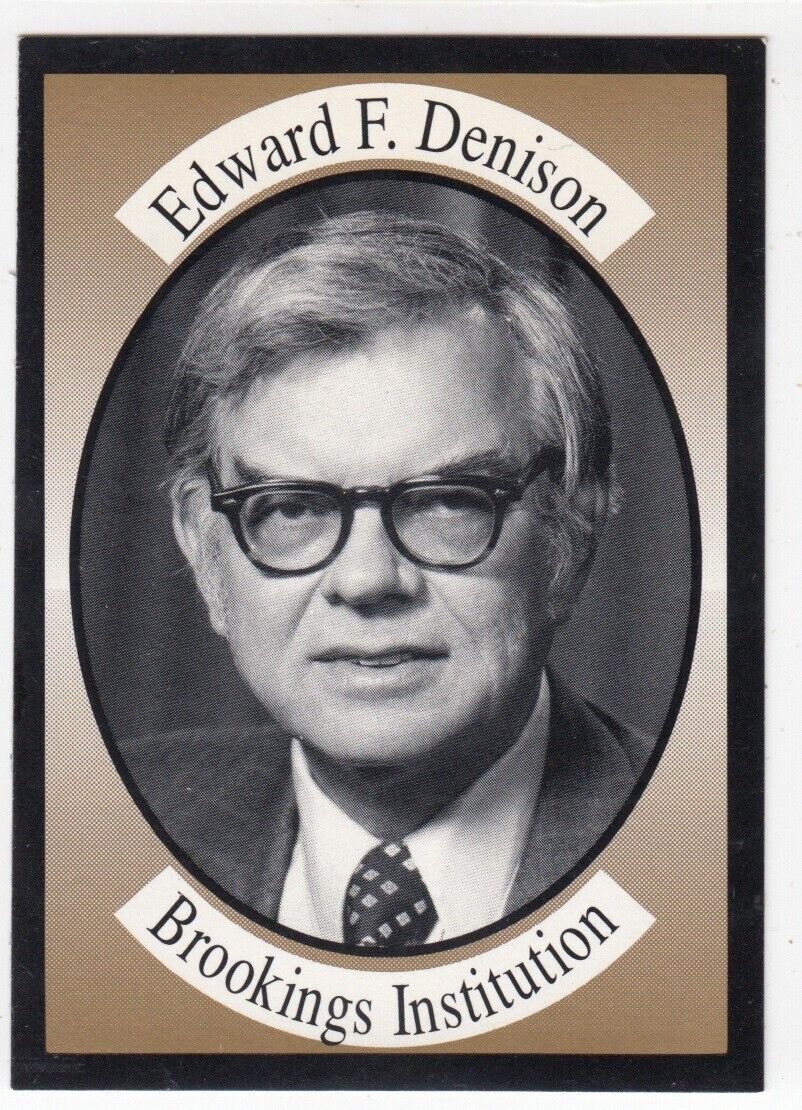 EDWARD DENISON Brookings Institution 1993 Economics Trading Card Economist