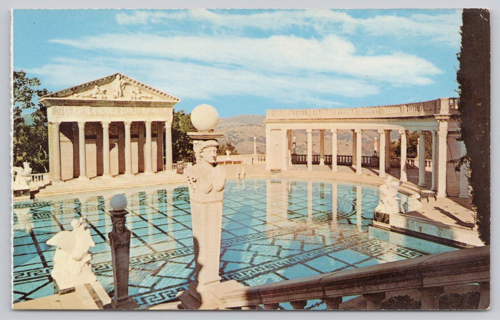 San Simeon California, Hearst Castle Neptune Pool, Vintage Postcard