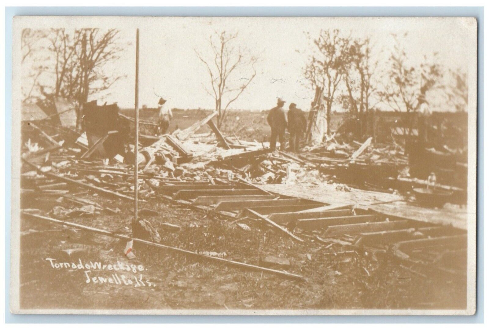 c1910's Tornado Disaster Jewell Co. Kansas KS RPPC Photo Posted Antique Postcard