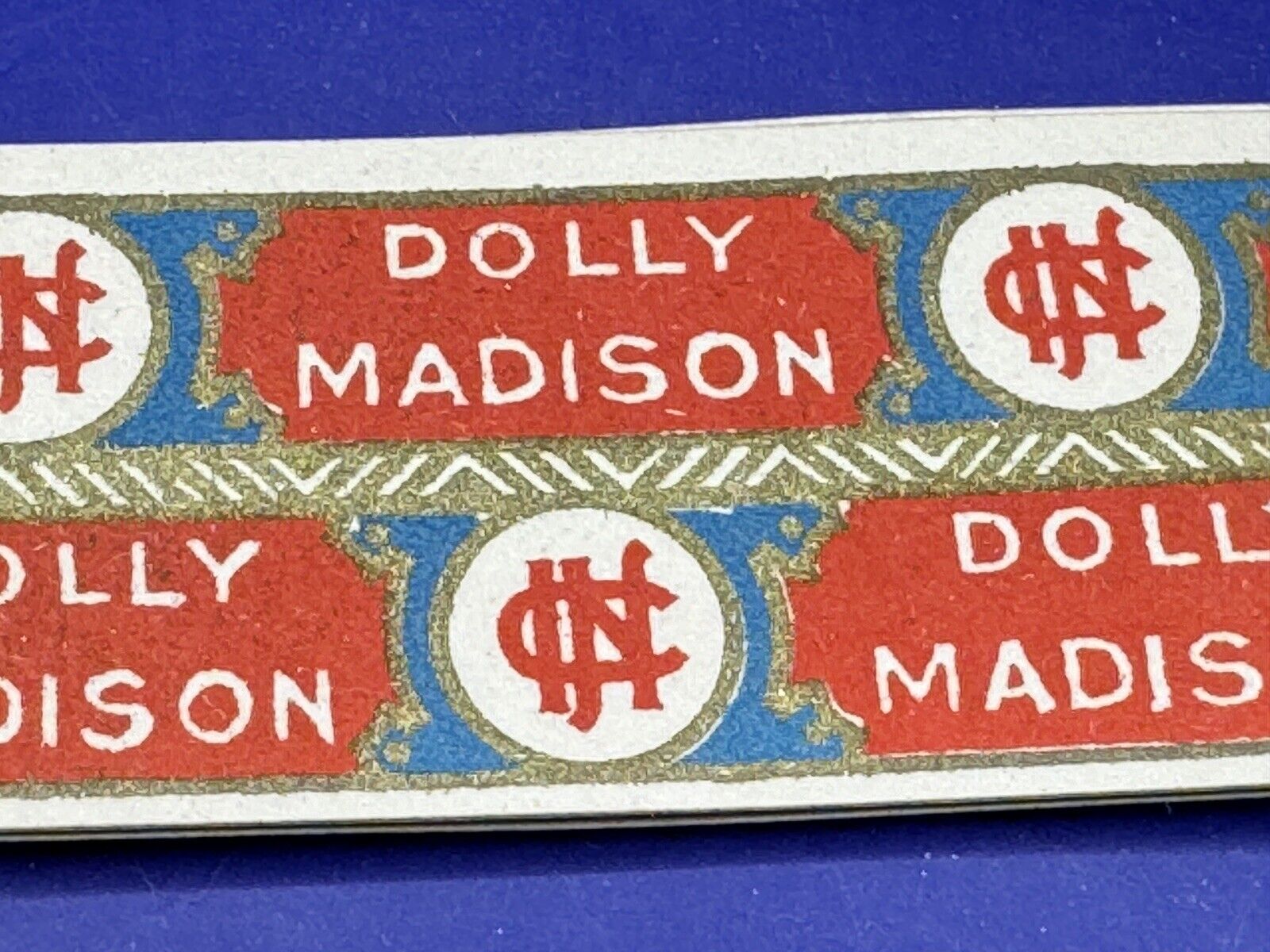 LOT of 10 DOLLY MADISON Cigar Band Label Strips UNUSED