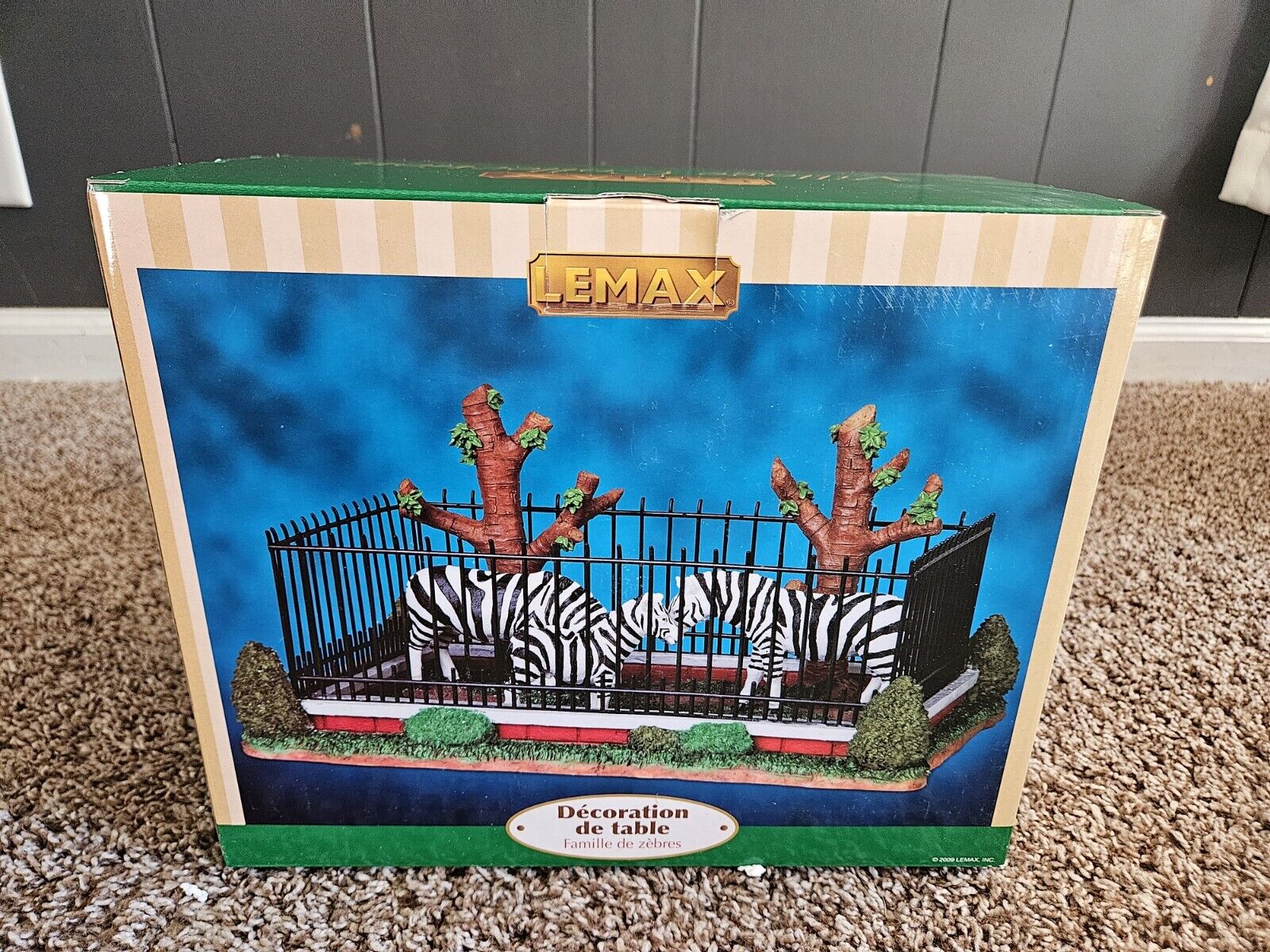 Lemax HTF Zebra Family Cage Enclosure City Zoo Released 2009 Retired 2013 