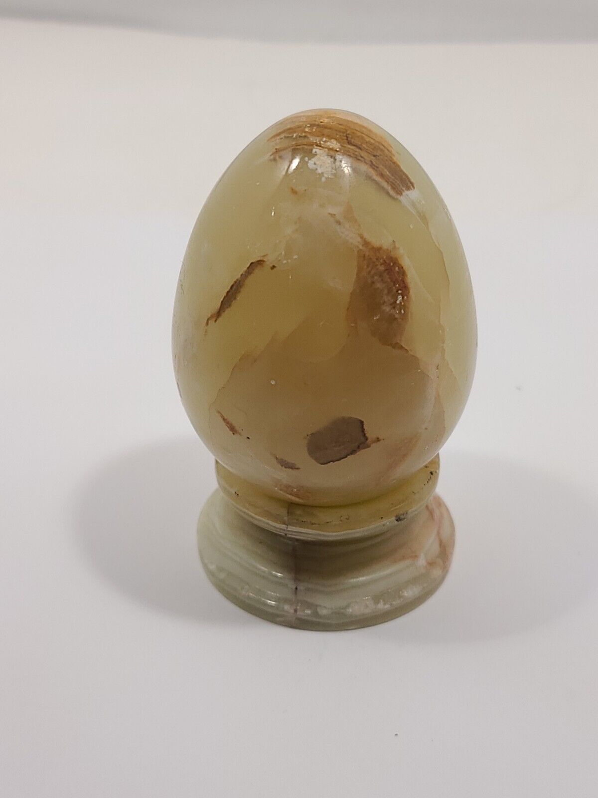VTG R. Romanelli Florence Italy Carved Onyx/Marble Egg & Holder/Stand RARE