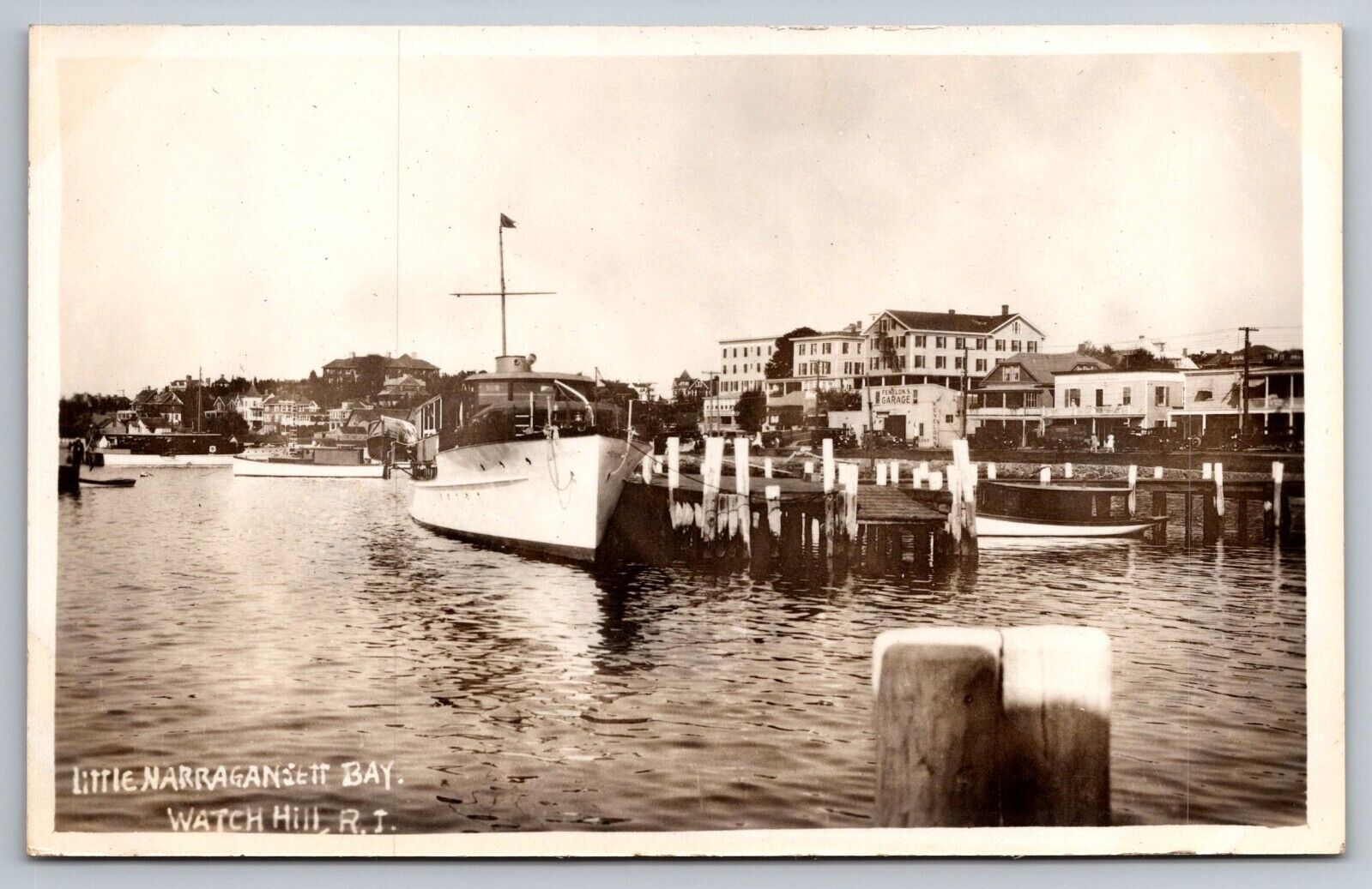 Little Narragansett Bay. Watch Hill, Rhode Island Real Photo Postcard RPPC.