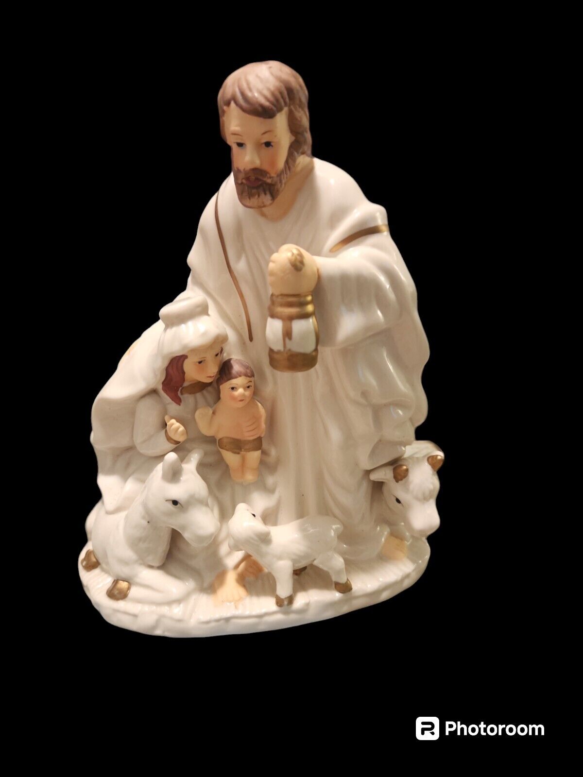 One Piece Porcelain Nativity Scene Hand Painted