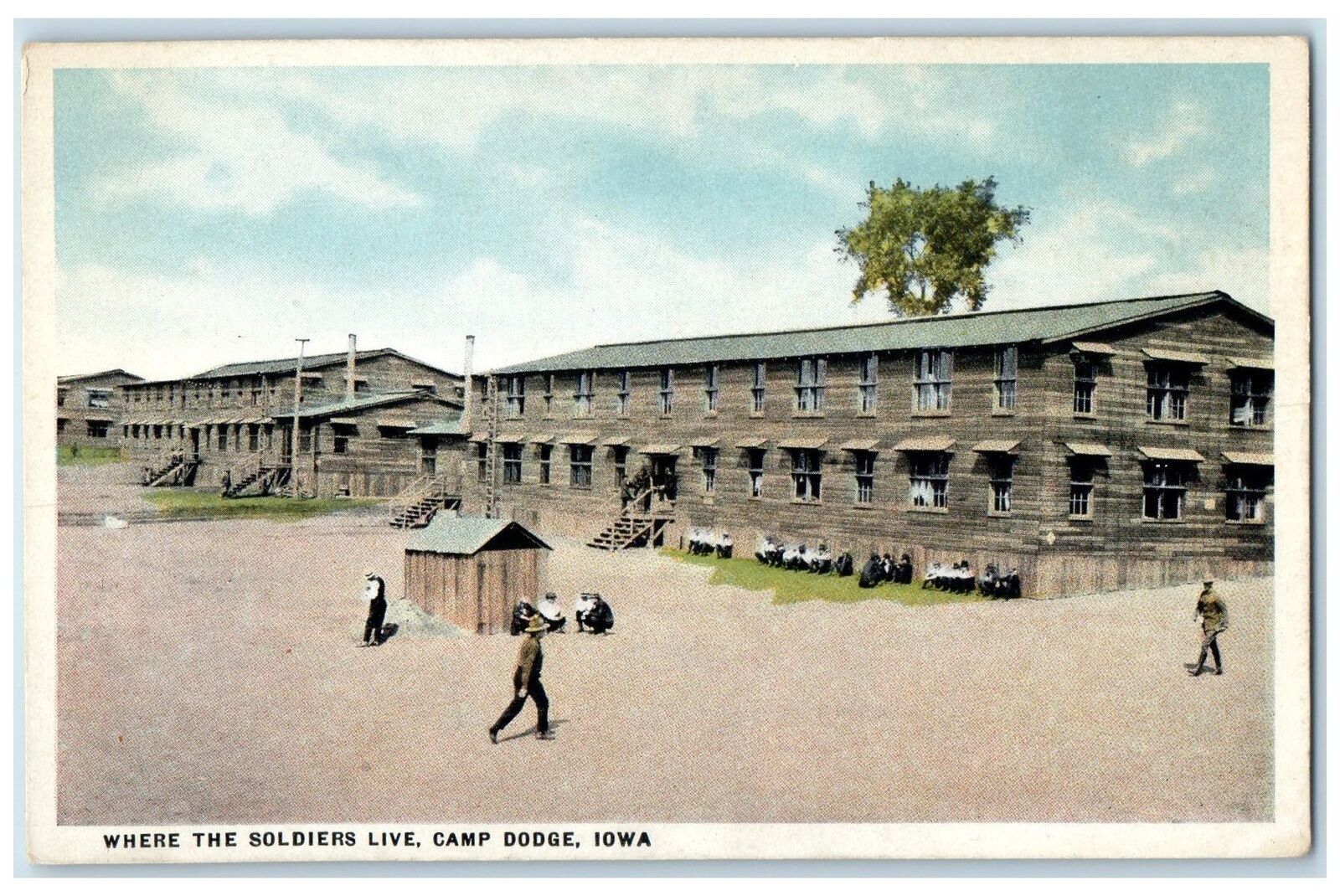 c1920\'s Where The Soldiers Live Camp Dodge Iowa IA Unposted Vintage Postcard