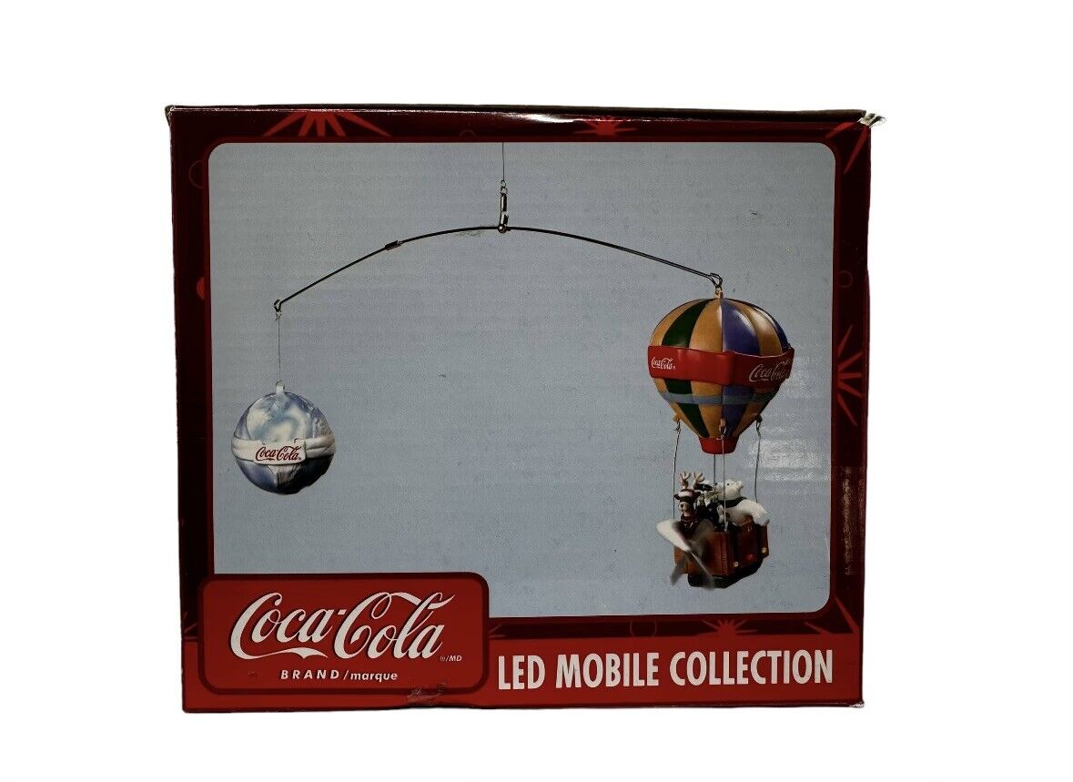 Coca-Cola Led Mobile Balloon with Polar Bear Reindeer Collection Working Boxed