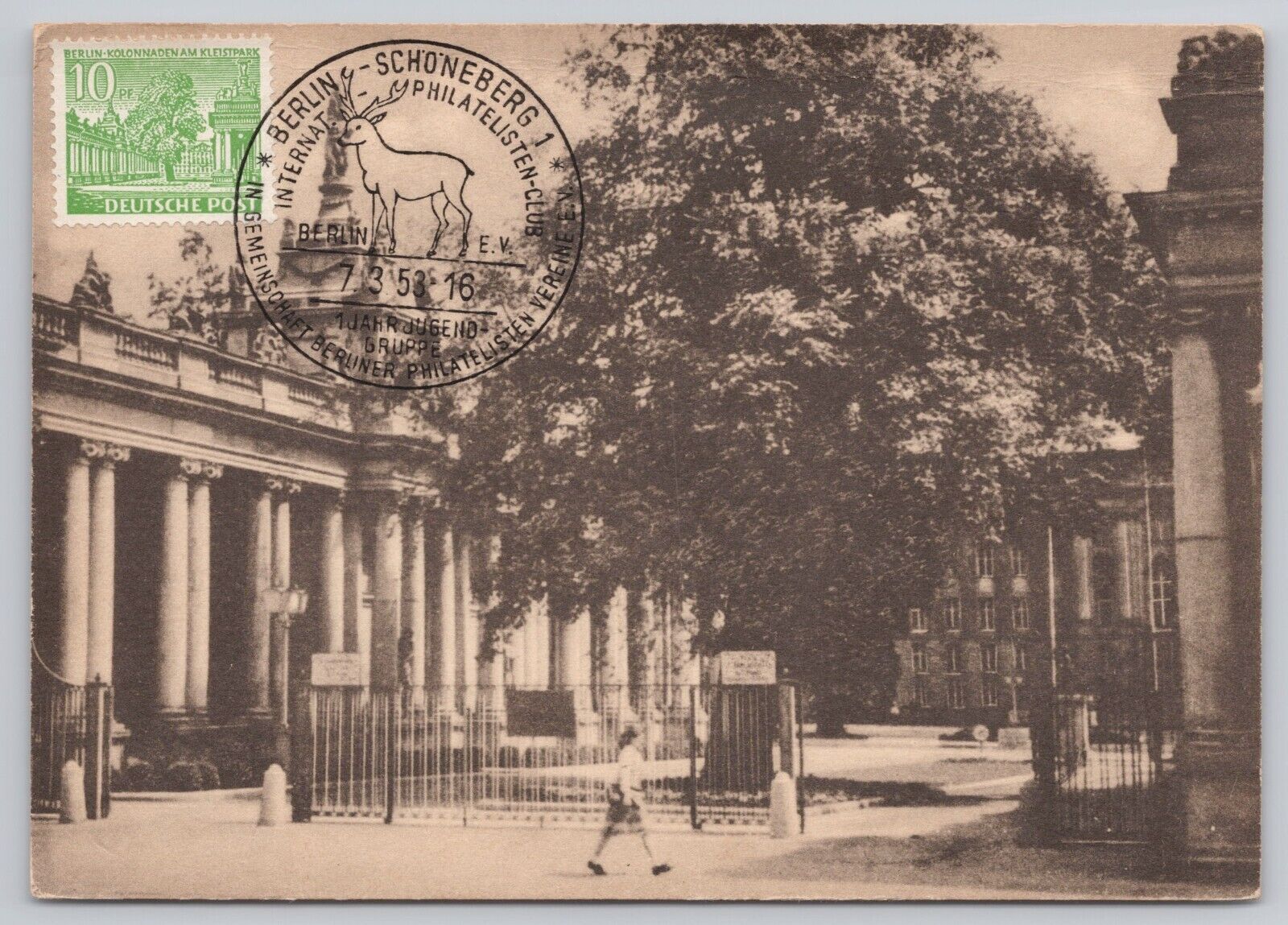 Berlin Germany, Royal Colonnade at Kleistpark, Vintage Postcard