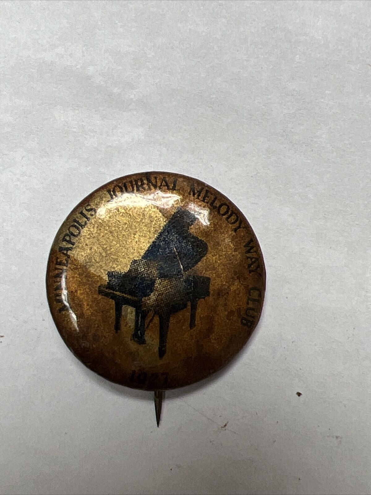 1927 Minneapolis Journal Melody Way Club pinback pin rare button 7/8\