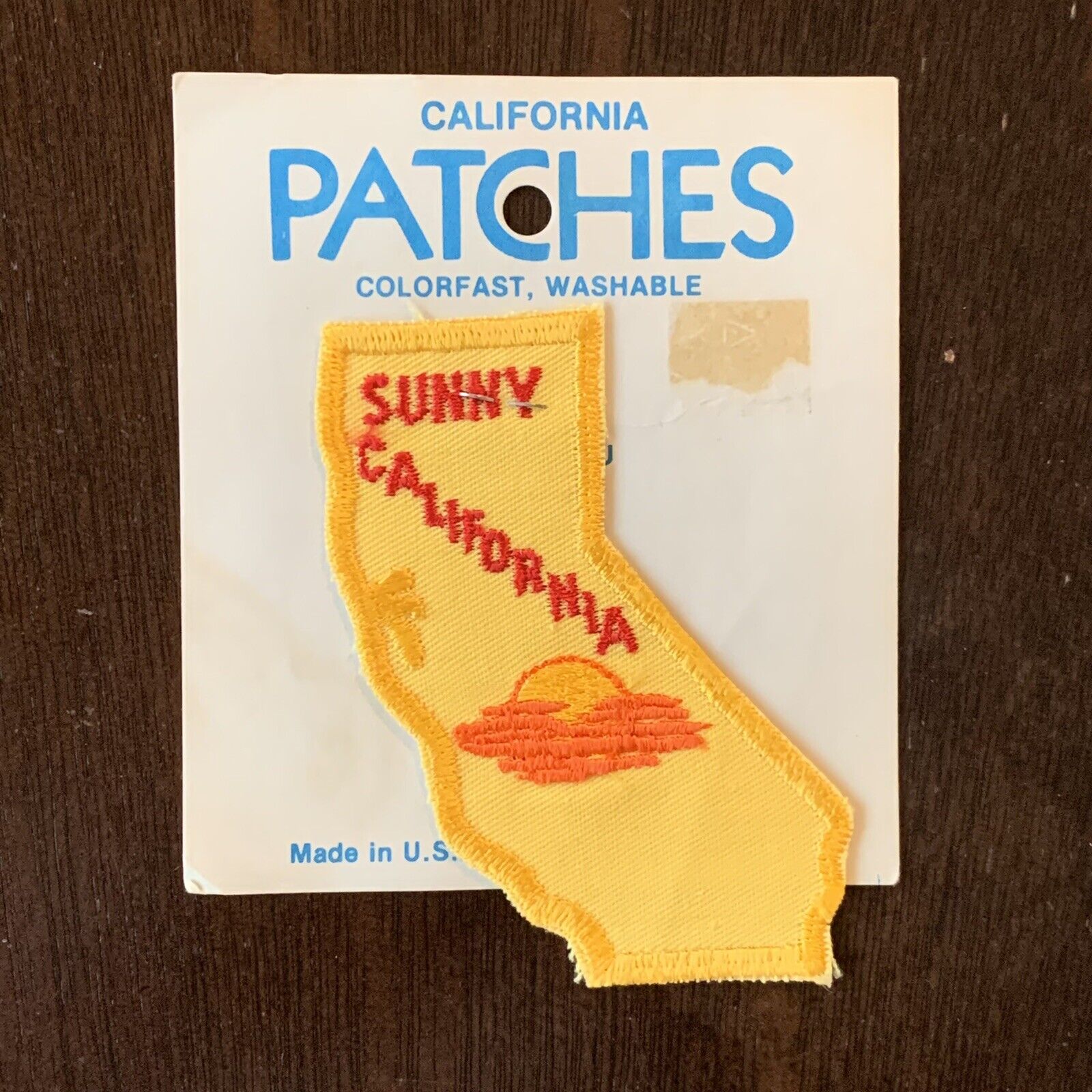 VINTAGE SUNNY CALIFORNIA PATCH COLORFAST WASHABLE HOLM PATCHES & CAPS NOS