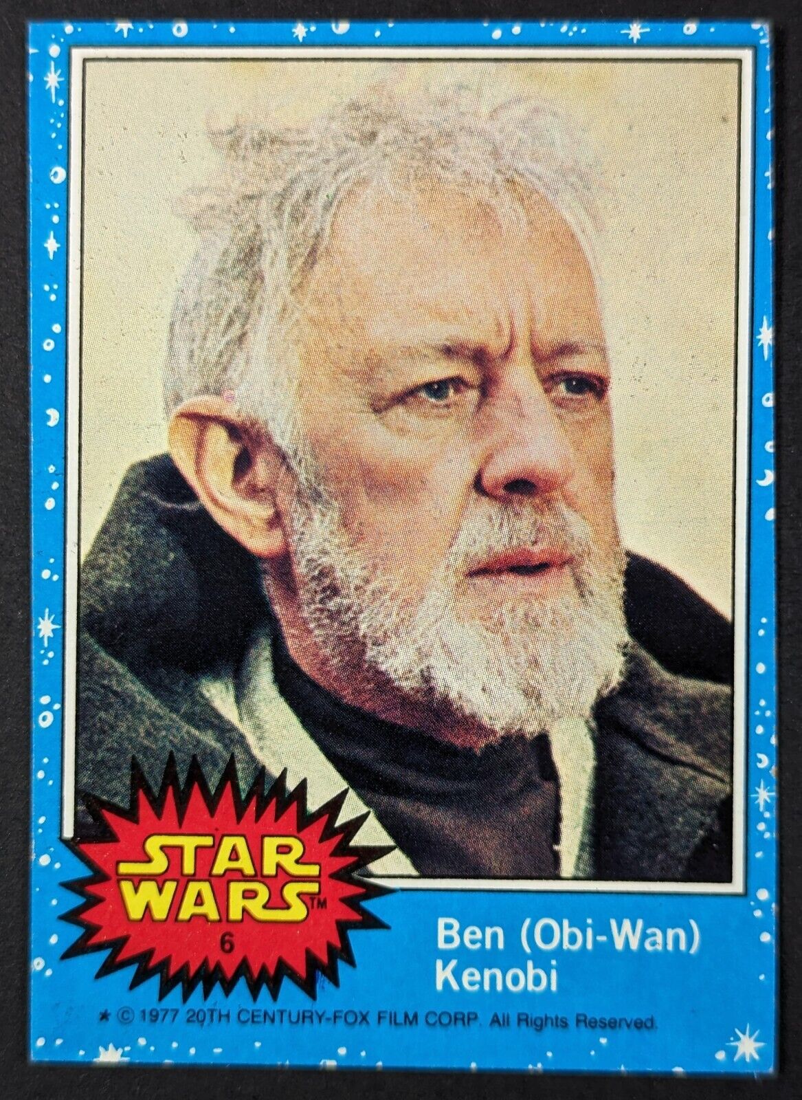Vintage 1977 Ben Obi-Wan Kenobi Blue Series 1 Star Wars Card #6 (Soft Corners)