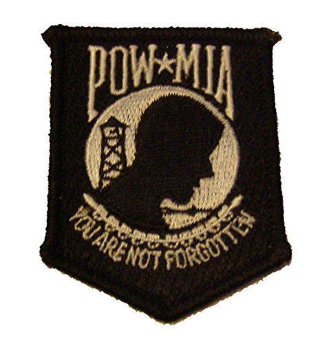 SMALL POW MIA PRISONER OF WAR MISSING IN ACTION PATCH BLACK WHITE NOT FORGOTTEN