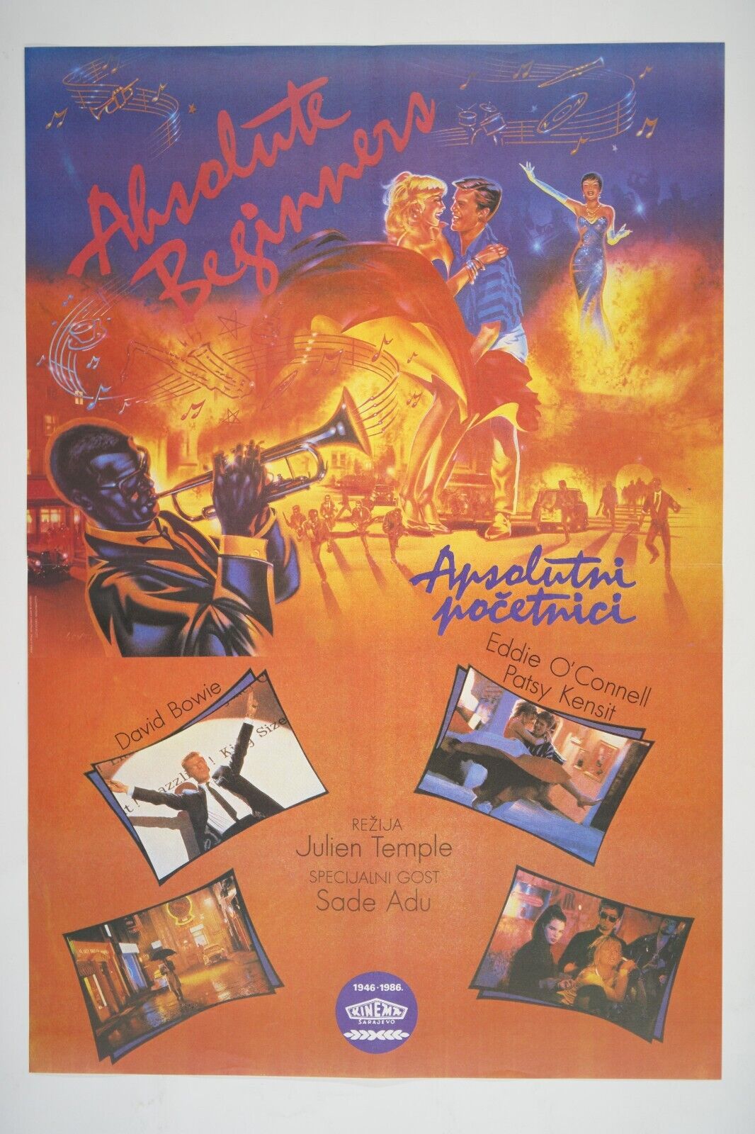 ABSOLUTE BEGINNERS Original exYU movie poster 1986 DAVID BOWIE, JULIEN TEMPLE
