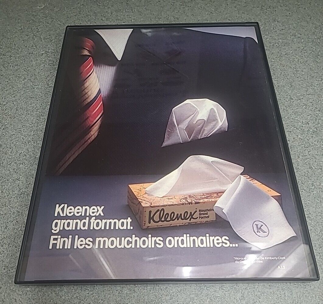 Kleenex Tissues French Canadian 1982 Print Ad Framed 8.5x11 