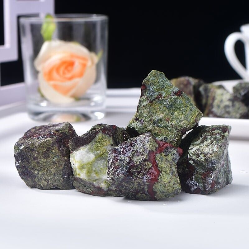 Raw Rough African Blood Stone Chunks Healing Crystal Rocks for Jewelry DIY Gifts