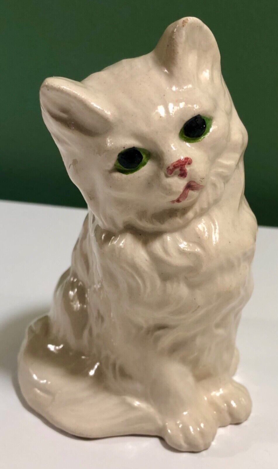 Vtg 1930s CERAMIC White CAT Figurine - PORTUGAL - BEAUTIFUL
