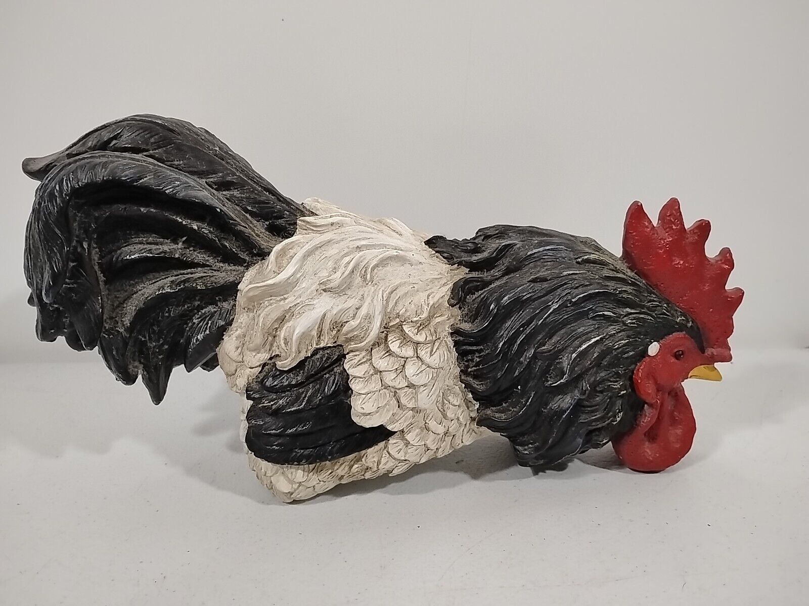 VINTAGE Country Rooster Hen Chicken Resin Figurine - 12 inch