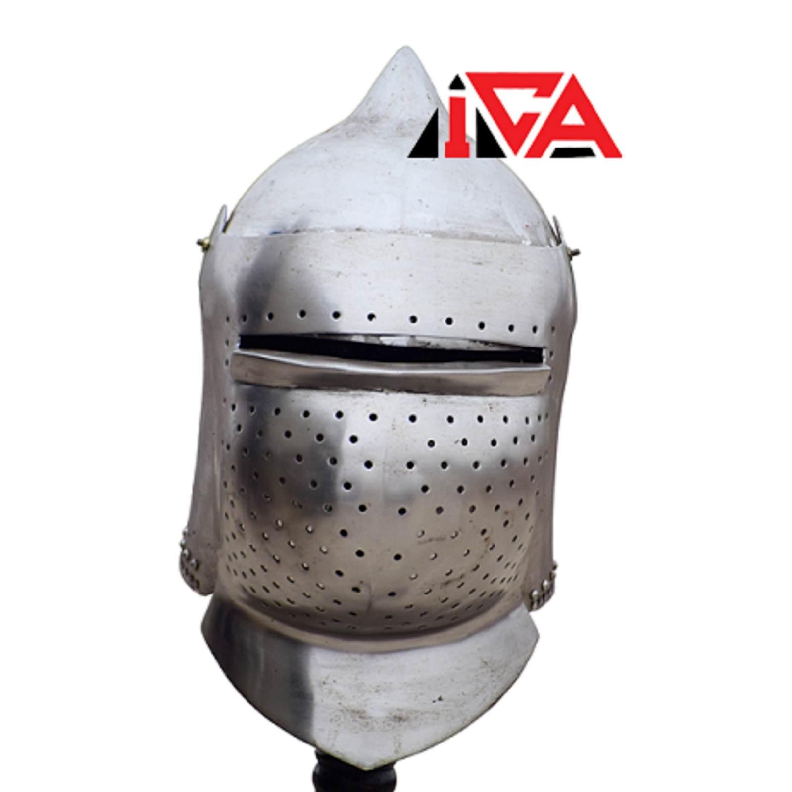 Hand-Forged Medieval Bascinet Helmet - Knight Armor with Visor ICA-HLMT-029