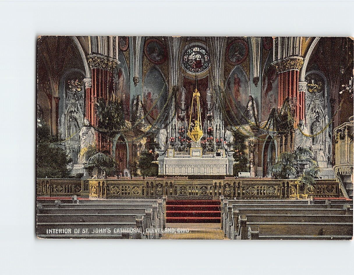 Postcard Interior of St. John's Cathedral Cleveland Ohio USA