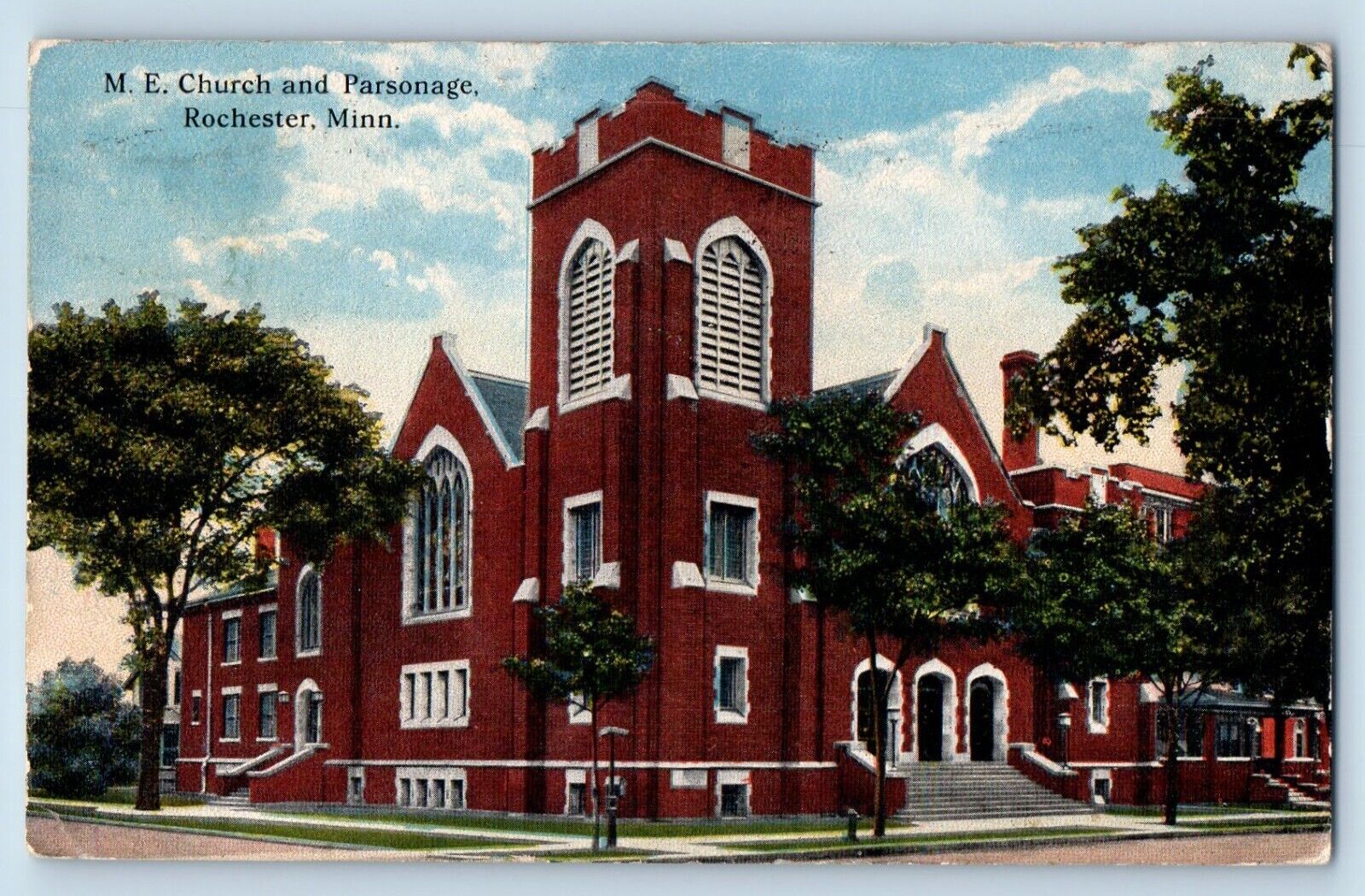 Rochester Minnesota Postcard M.E. Church Parsonage Exterior View c1915 Vintage