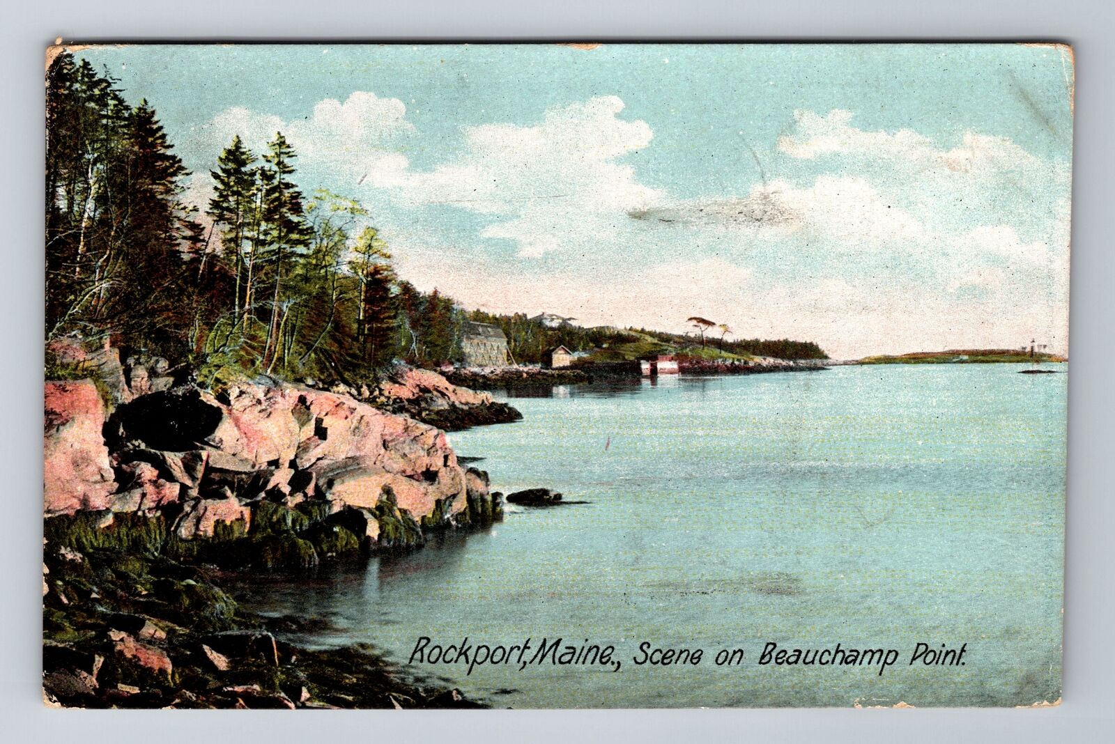 Rockport ME-Maine,  Beauchamp Point Waterfront, Vintage c1912 Souvenir Postcard