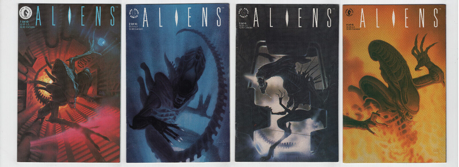 Aliens 1 2 3 4 Complete Series Set Verheiden Dark Horse Horror Comics  1989