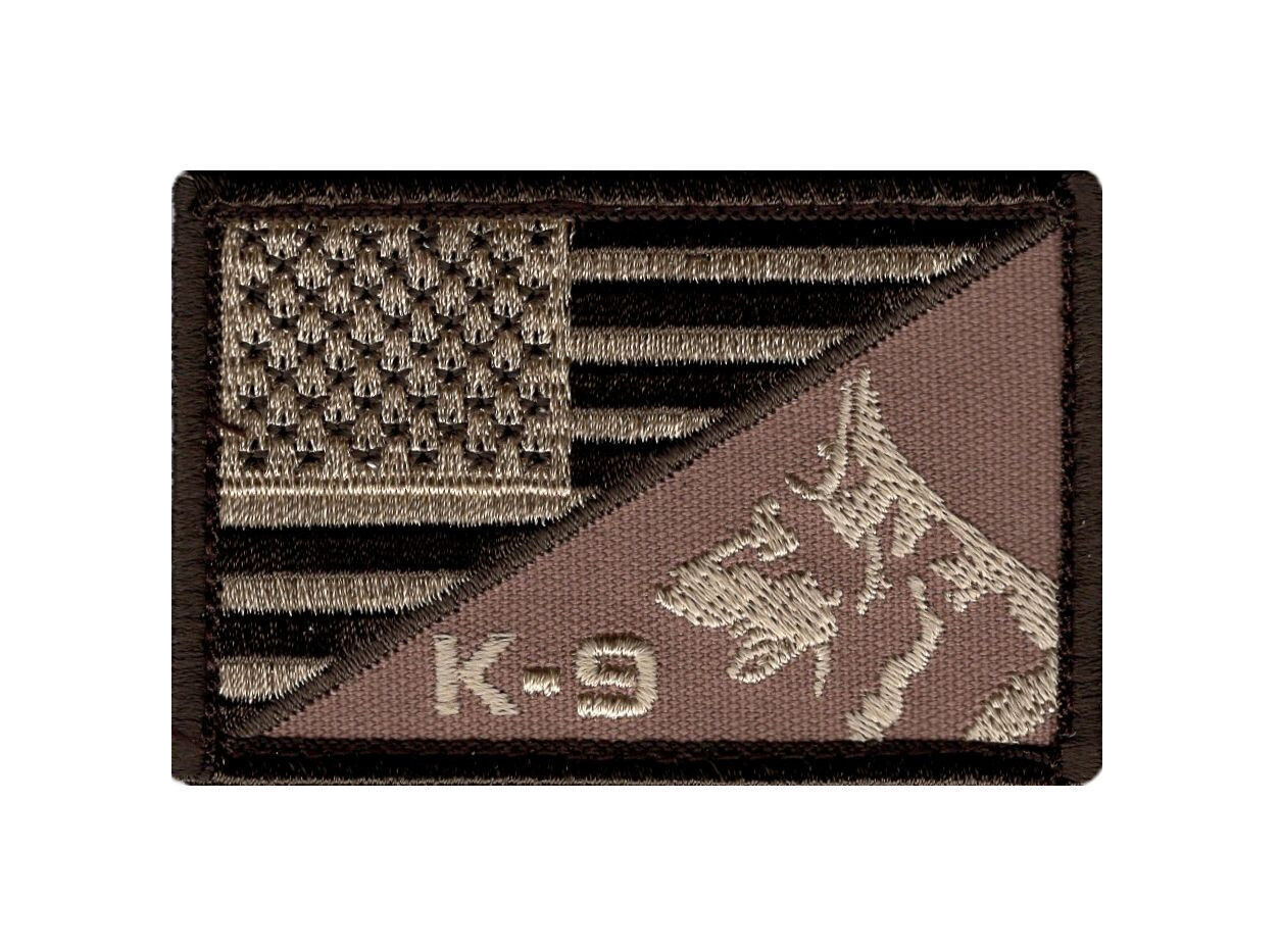 K-9 USA American Flag POLICE Morale Hook Fastener Patch (PK-1C) BY MILTACUSA