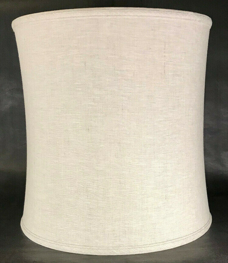 New 11x12x12 Satin Fine Linen Deep Drum Softback Fabric Lamp Shade Natural Color