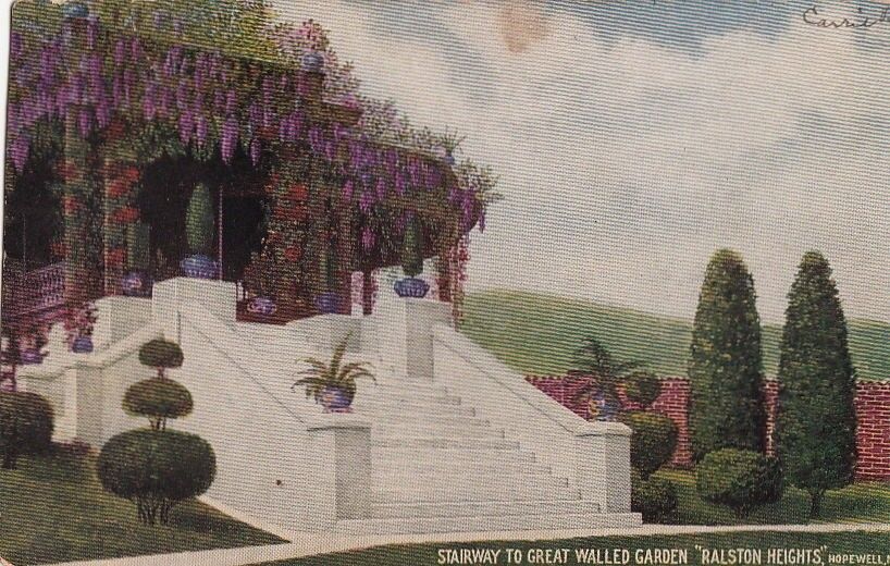  Postcard Stairway Great Walled Garden Ralston Heights Hopewell NJ 