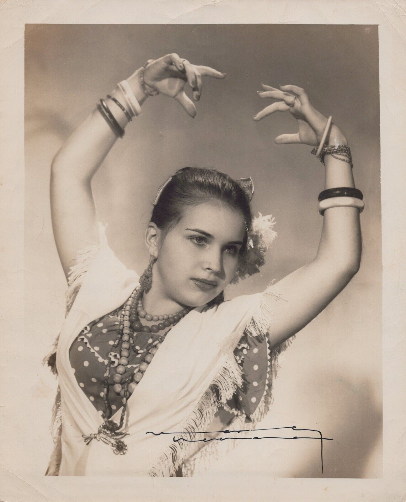 VINTAGE SEDUCTIVE BOMSHELL CUBAN DANCER OLGA IMPERIO CUBA 1950s ORIG Photo Y 409